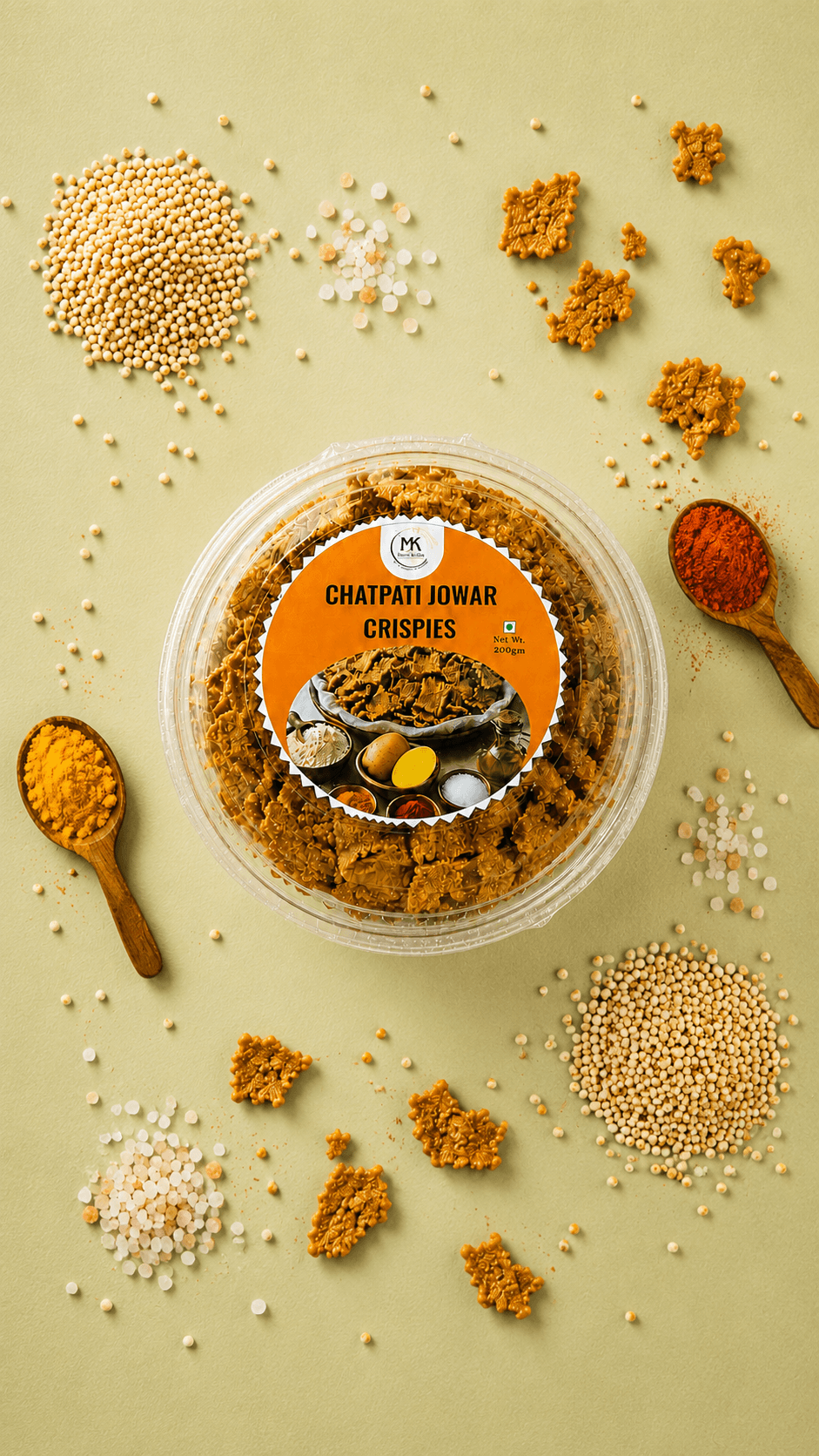 Jowar Crispies, flatlay